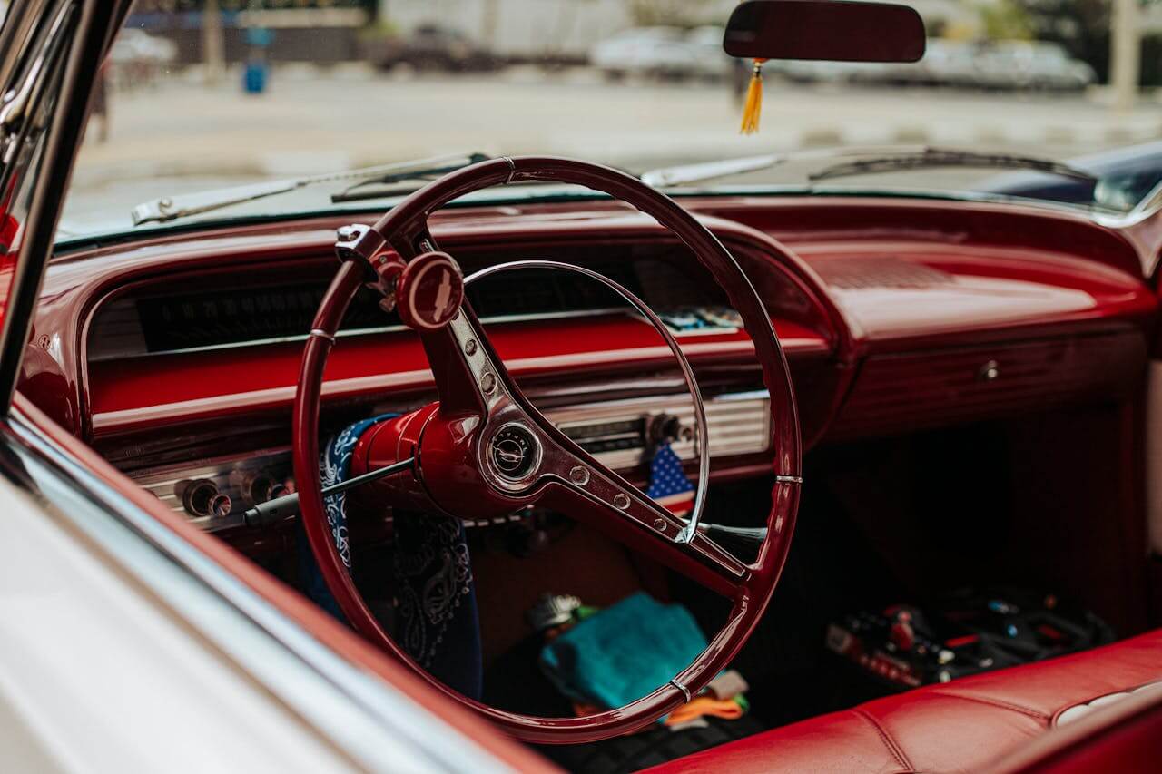 interior of a classic car