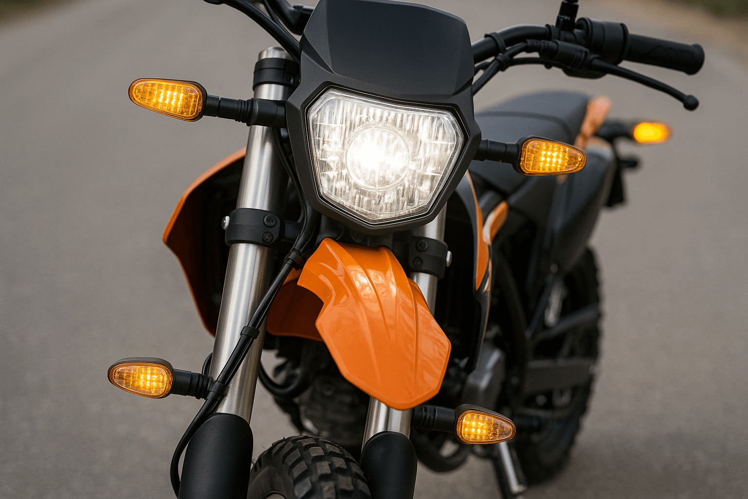 electric bike headlights close-up
