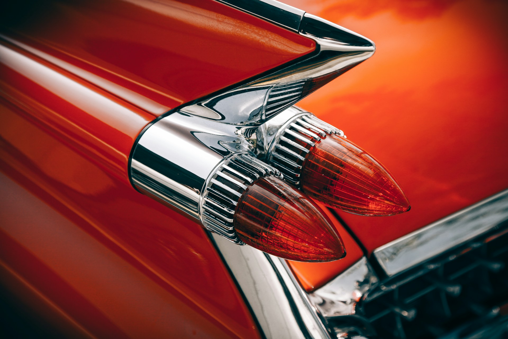 headlights on a classic car