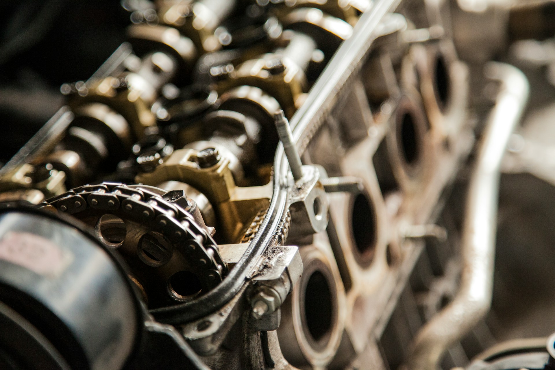 close-up of a car engine