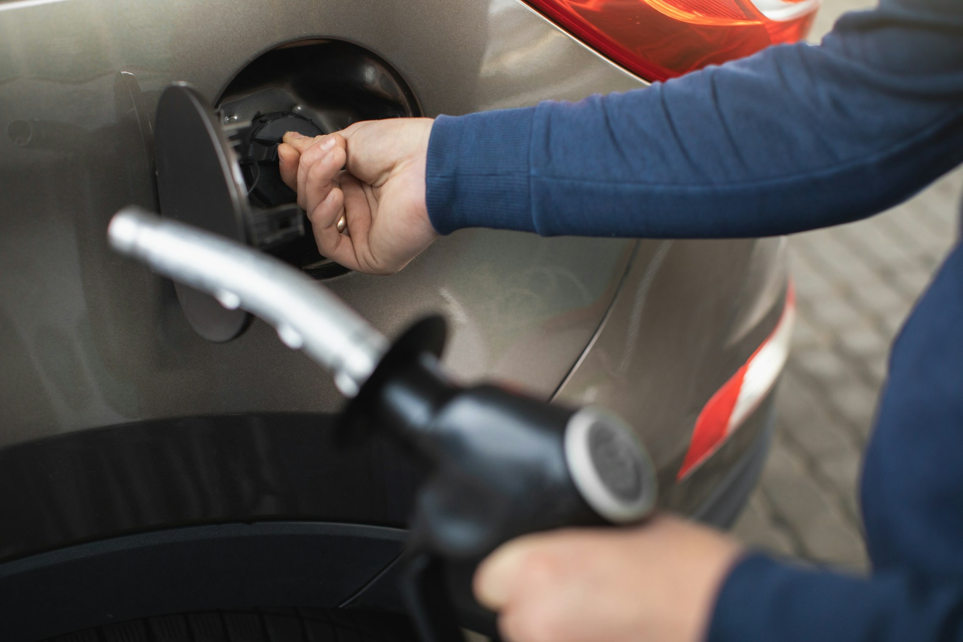 the driver is going to fill up the car
