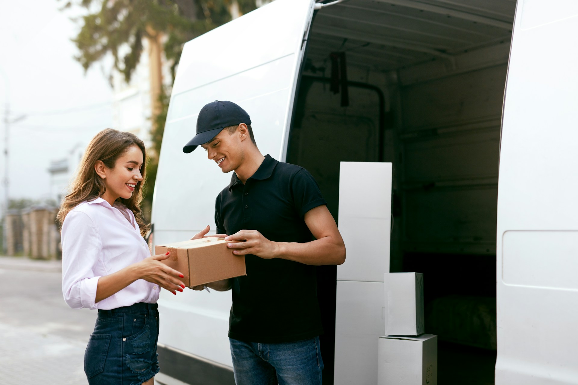 delivery driver near a truck