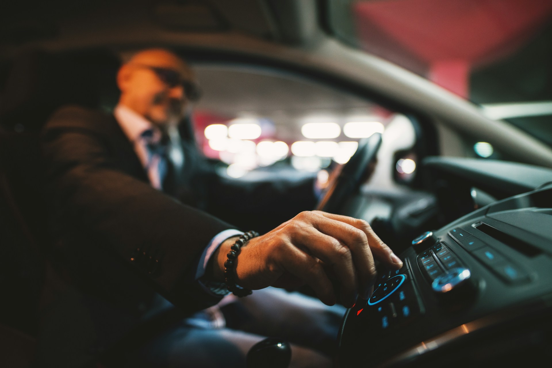 driver in a company car