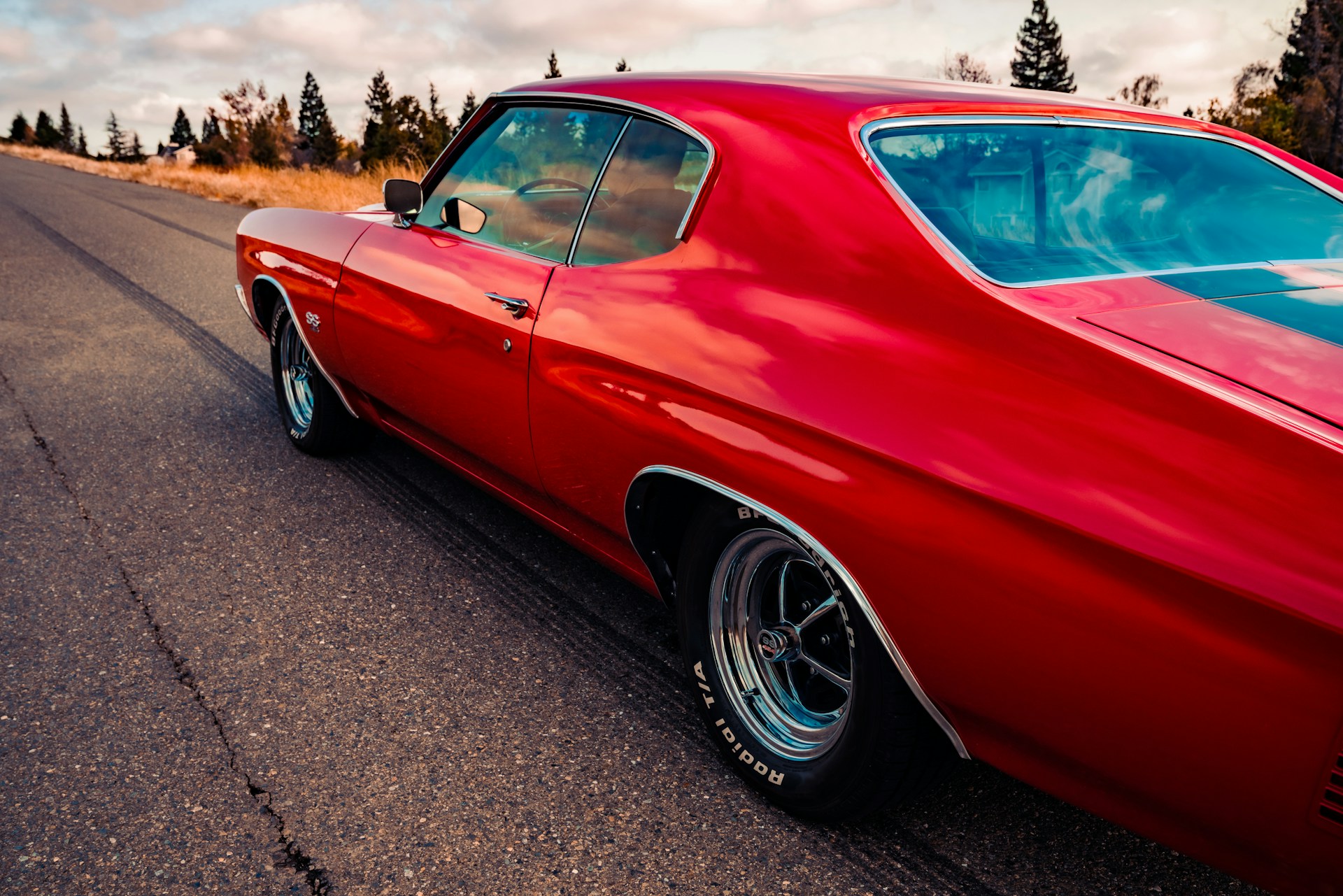 driving a muscle car