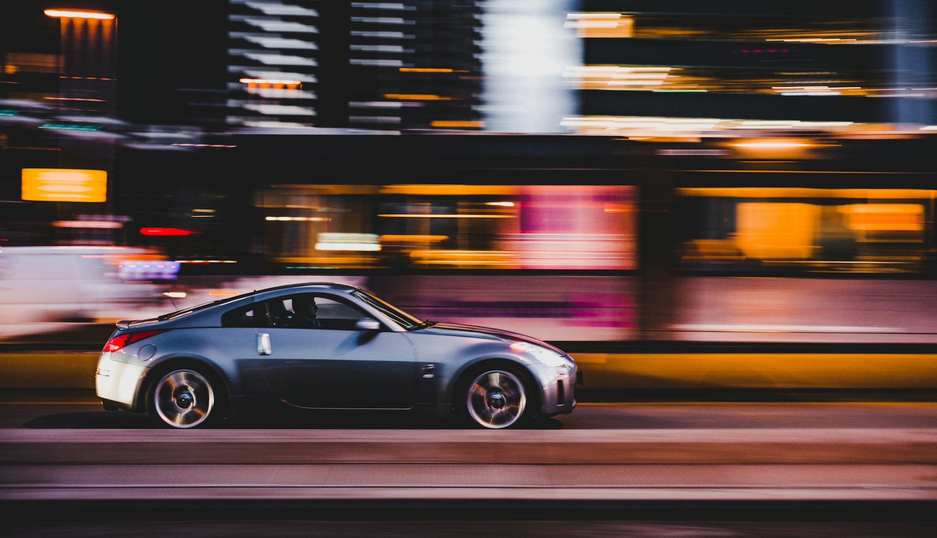 a speeding car