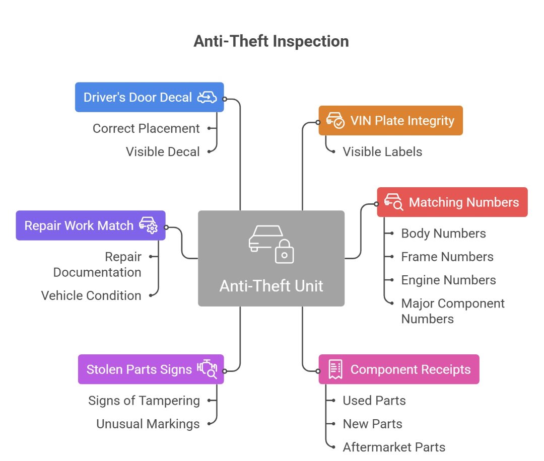 infographic showing the Tennessee anti-theft inspection process for rebuilt vehicles