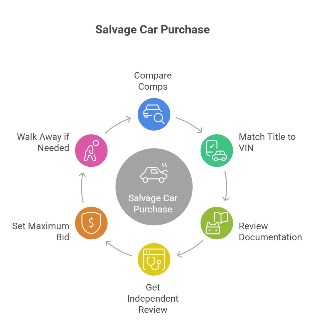 salvage car purchase process diagram