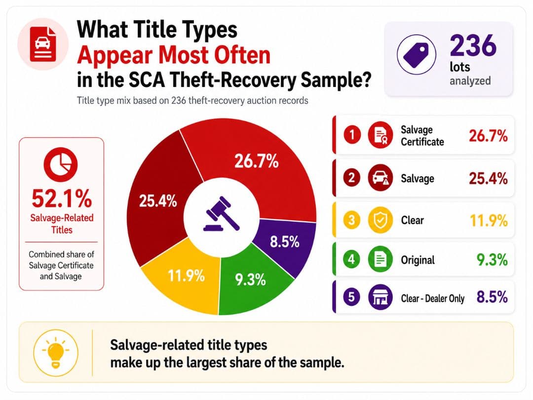 SCA theft-recovery title type infographic showing salvage-related titles