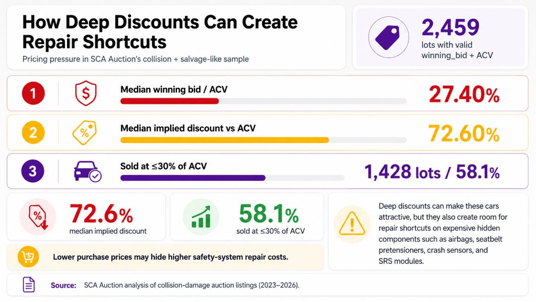 infographic showing a 27.4% median winning bid-to-ACV ratio