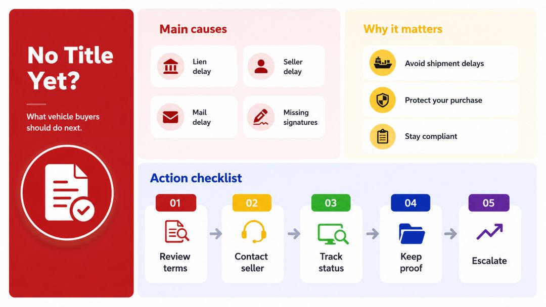 vehicle title delay guide covering causes, risks, and five next steps