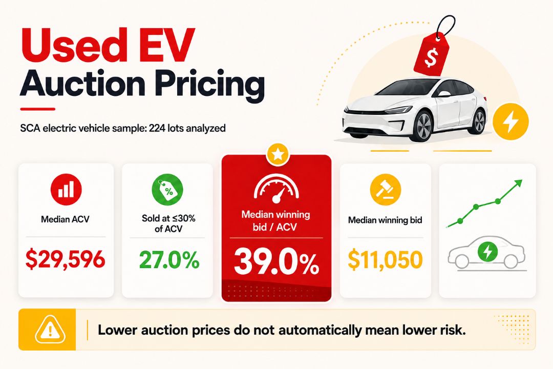 used EV auction pricing infographic