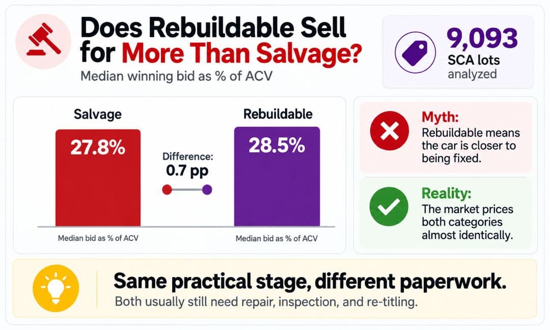 infographic comparing Rebuildable and Salvage auction lots